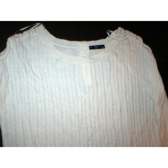 Womens New Womens Open Knit Sweater Dunnes 14 White Linen Viscose St Bernard - Picture 2 of 5